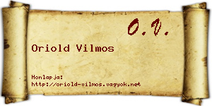 Oriold Vilmos névjegykártya