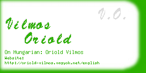 vilmos oriold business card